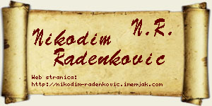Nikodim Radenković vizit kartica